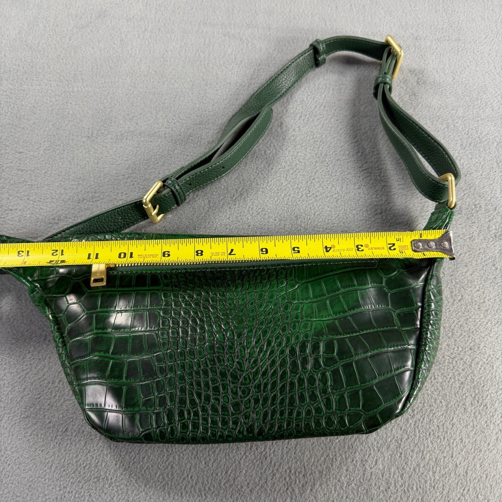 Jeffree Star Green Crocodile Embossed Waist Bag Crossbody Gold Star Logo - Picture 8 of 9